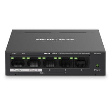 Mercusys MS105GP 5-portni Gigabit (4x PoE+) RJ45 mrežni preklopnik switch