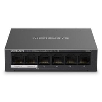 Mercusys MS106LP 6-portni 10/100Mbps (4x PoE+) RJ45 mrežni preklopnik switch