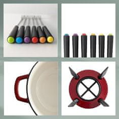 Kela Set za fondue od sira KL-16621 cast iron CALIDO 1.8 l red