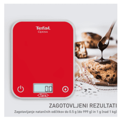 Tefal Optiss digitalna kuhinjska vaga, malina (BC50U3V0)