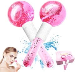 HOME & MARKER® Ledene kuglice za lice, masaža i hladna terapija za njegu kože, set 2 kom | GLACIE