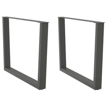 Vidaxl Noge za blagovaonski stol V-oblika 2 kom antracit 100 x (72-73,3) cm čelik