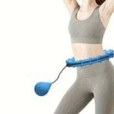 SOLFIT® Hula hoop s utegom za mršavljenje, prilagodljiva veličina, bez pada, fitness obruč | SPINSLIM, plava