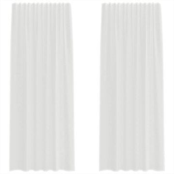 Vidaxl Voile zavjese s džepovima za šipke 2 kom bijele
