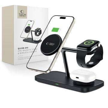 Tech-protect A45 MagSafe bežični punjač za telefon / Apple Watch / AirPods 15W, crno