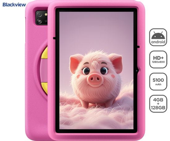 Blackview TAB A6 dječji tablet, 4GB+128GB, IPS HD+, ružičasti