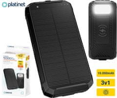 Platinet Solar Powerbank bežični punjač, 10.000 mAh, 1xUSB-C, LED svjetlo (PMPB10SPW15)