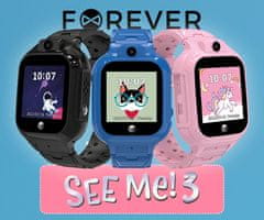 Forever See Me! 3 dječji pametni sat KW-320, 1.4, GPS, SOS, Android+iOS, aplikacija, roza