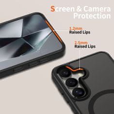 Tech-protect Magmat MagSafe maska za Samsung Galaxy S25, crno/proziran