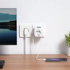 Tech-protect PCL3X4 utičnica 2x USB / 2x USB-C / 3x električna utičnica, bijela