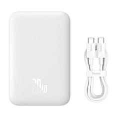 BASEUS Magnetic Mini Air MagSafe Power Bank 6000mAh USB-C 20W, bijela