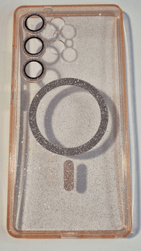Onasi Silikonska maskica Glitter MagSafe za Samsung Galaxy S25 Ultra 5G - roza s bleštavicama