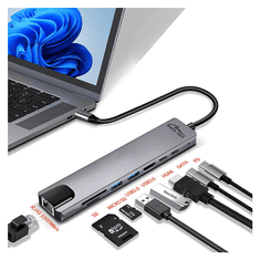 Media-Tech Adapter USB-C 8-u-1 MT5046