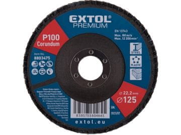 Extol Premium Lamelni disk 8803475 angled corundum flap disc, O125mm, P100
