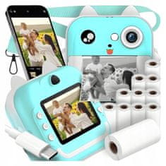 Dexxer Dječja LCD instant kamera s printerom + 10 traka plave boje