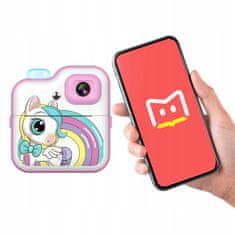 Dexxer Dječja LCD instant kamera s pisačem + 32 GB i 10 traka ružičaste