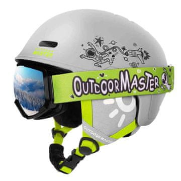 Outdoor master OutdoorMaster Reindeer + Happy Valley dječja skijaška kaciga s naočalama, Grey