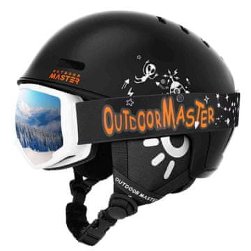 Outdoor master OutdoorMaster Reindeer + Happy Valley dječja skijaška kaciga s naočalama, Black