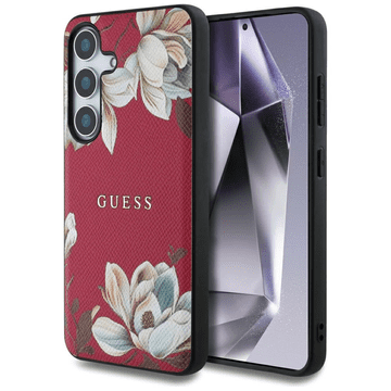 Guess Originalna maskica za Samsung Galaxy S25 5G - MagSafe - Printed Flower - roza - GUHMS25SPGNMPLMF