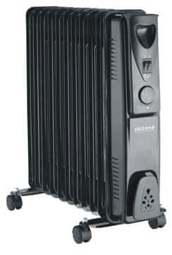 Volteno Crni električni uljni radijator, 11 rebara, na kotačima, 2500 W