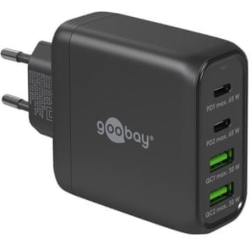 Goobay 2x USB-C + 2x USB-A 5V 68W crni brzi punjač