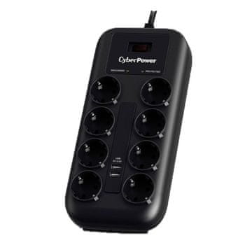 CyberPower SurgeProtector P0820SUF0-DE 8xSchuko 200V 1,8 m produžni kabel s zaštitom od prenaponskih udara