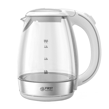 First Austria Prvi grijač vode 1,7L, 2200W, staklo, bijela ručka
