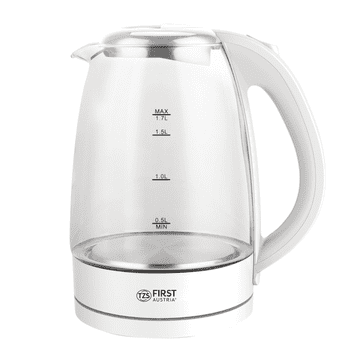 First Austria Prvi grijač vode 1,7L, 2200W, staklo, bijelo