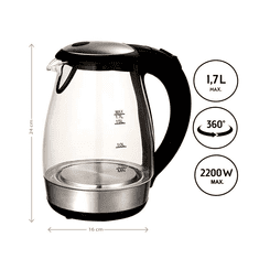 First Austria Prvi grijač vode 1,7L, 2200W, staklo