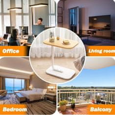 HOME & MARKER® Prijenosni stolić za kavu, kompaktni pomoćni stol za dnevni boravak, balkon ili terasu | DESKICA, bijela