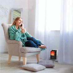 HOME & MARKER® Prijenosni električni kamin grijač, s efektom plamena, kompaktni mini grijač, za dom i ured | LUXIFLAME