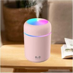 HOME & MARKER® Ovlaživač zraka 300 ml, LED ambijentalna svjetla, tihi rad i USB napajanje | FRESHMIST, roza