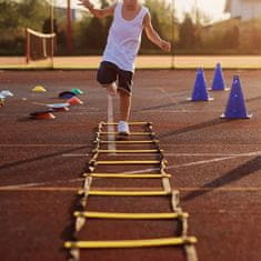 Netscroll Trening ljestve za brzinu i agilnost, komplet 6 prečki, podesive, s čeličnim klinovima i torbom, ljestve za nogomet, košarku, tenis i fitness, SpeedStraps