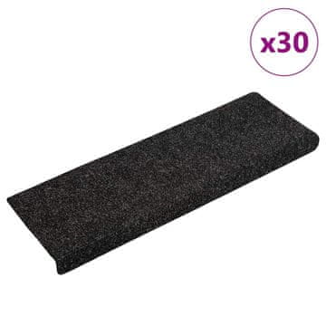 Vidaxl Samoljepljive prostirke za stepenice 30 kom. Crne 65x21x4 cm