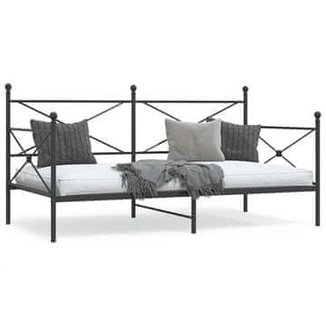 Vidaxl Dnevni krevet bez madraca crni 100x200 cm čelik