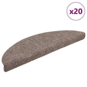 Vidaxl Samoljepljive prostirke za stepenice 20 kom. krem boje 56x17x3 cm