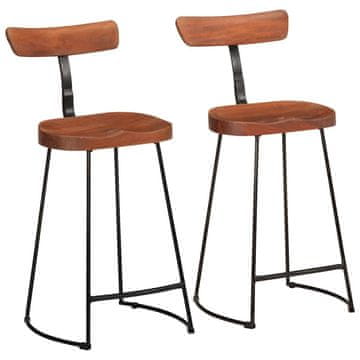 Vidaxl Barske stolice 2 kom 49x43x88 cm Masivno drvo manga