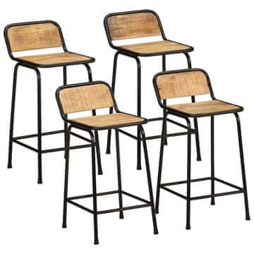 Vidaxl Barske stolice 4 kom 46x35,5x80 cm Masivno neobrađeno drvo manga