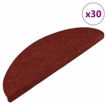 Vidaxl Samoljepljive prostirke za stepenice 30 kom. crvene 56x17x3 cm