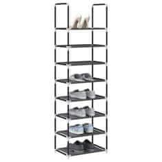 Vidaxl Stalak za cipele s 8 razina crne boje 44x28x145 cm