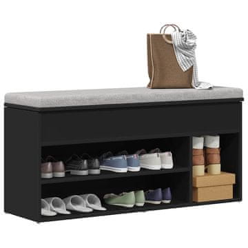 Vidaxl Klupa za cipele crna 102x30,5x45 cm Materijal na bazi drveta