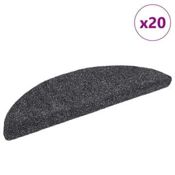 Vidaxl Samoljepljive prostirke za stepenice 20 kom tamnosive 56x17x3 cm