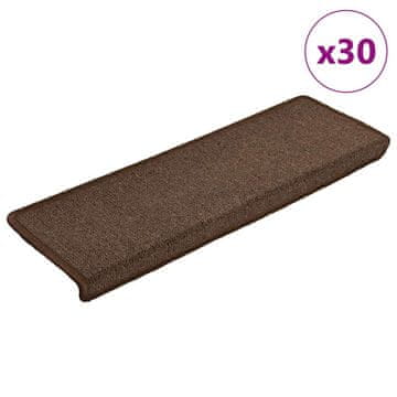 Vidaxl Prostirke za stepenice 30 kom 65x21x4 cm smeđe