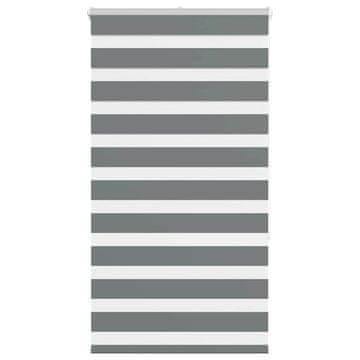 Vidaxl Zebra rolo zavjesa, tamno siva, širina tkanine 80,9 cm, poliester