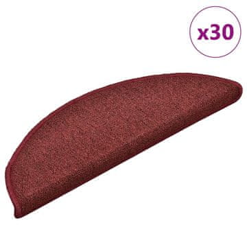 Vidaxl Prostirke za stepenice 30 kom. crvene 56x17x3 cm