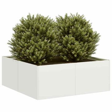 Vidaxl Tegla za cvijeće Bijela 80x80x30 cm Čelik