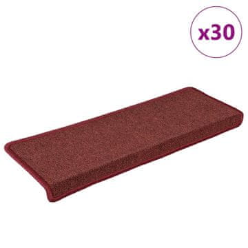 Vidaxl Prostirke za stepenice 30 kom 65x21x4 cm mat crvene