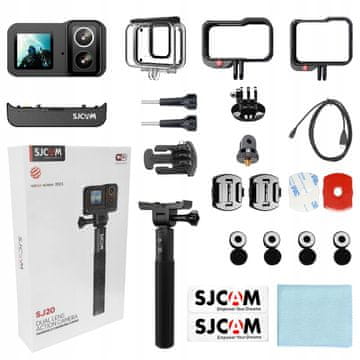 SJCAM SJ20 Sportska kamera + Punjivi 4K držač za kameru s dva objektiva