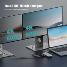 Digitus priključna stanica USB 3.2 TipC 8u1 4K siva DA-70915