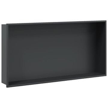 Vidaxl Niša za tuš mat crna 62x32x9 cm nehrđajući čelik